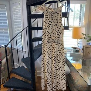 Kate Spade dress w/black speckle pattern sleeveless dress w/tie neck detail sz12